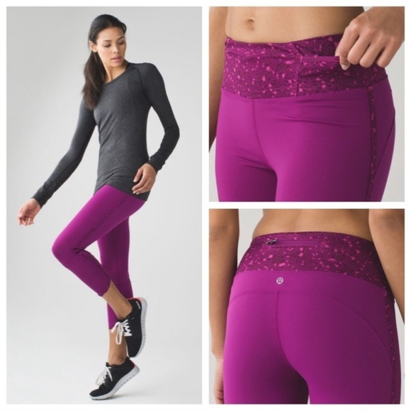 Lululemon Real Quick Tight Leggings Paradise Geo Regal Plum Size 10 NWT - Picture 16 of 16